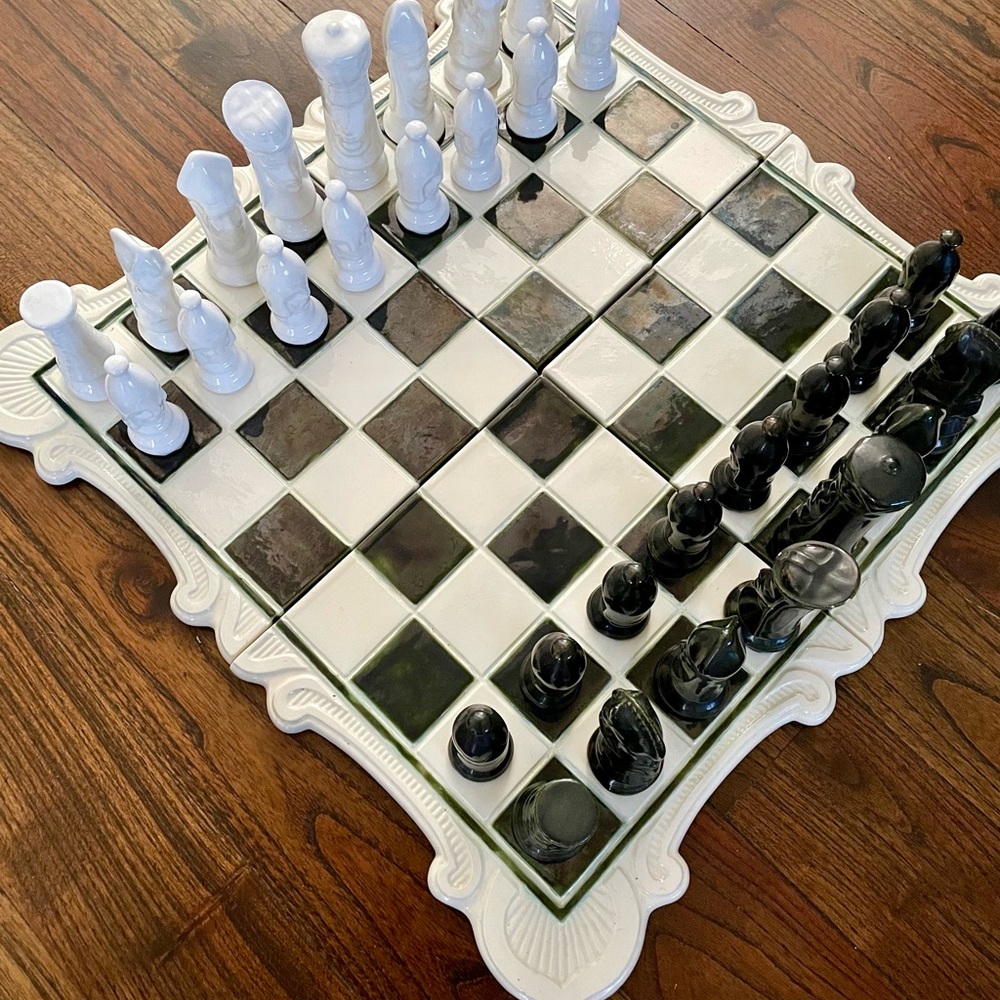 Glass Chess Set RARE